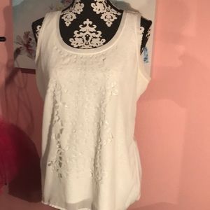 Chiffon and sequin tank